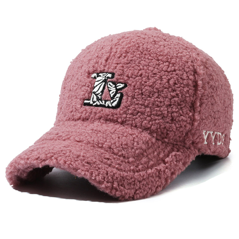 L老花轻奢峰羊羔毛棒球帽